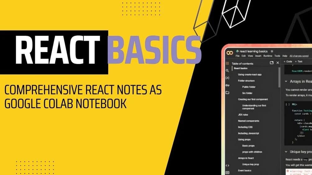 Learn React.js Basics - Complete Coding Notebook