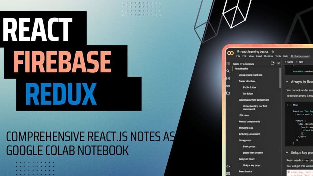 Learn React + Firebase + Redux: Intermediate React Coding Notebook